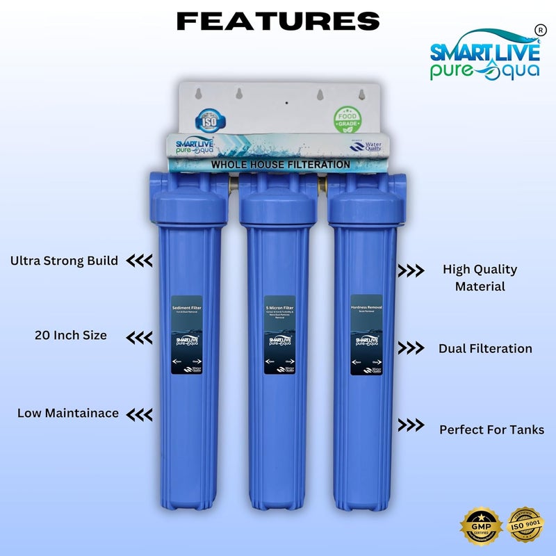 SLPA SMARTLIVE PUREAQUA Smart Live Pure Aqua sediment and hard ness removal 20 inch jumbo filter Sediment 5 Micron Hardness  - Image 4