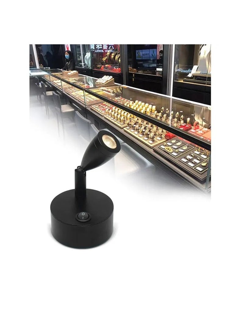 إسكدنيا مصابيح LED محمولة بقوة 2 وات باللون الأسود لخزانة المجوهرات تعمل بالبطارية الجافة AAA 3000 كلفن 6000 كلفن على الطاولة والمكتب مع إضاءة كاشفة - Image 5