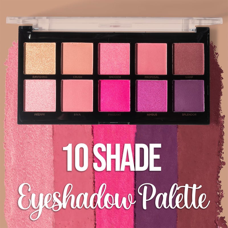 Profusion Cosmetics 10 Shade Eyeshadow Palette - High Pigmented Multi-Finish Colors, Vegan & Cruelty-Free, Create Stunning Looks On-the-Go - Travel-Friendly & Versatile Makeup, Fuchsia - Image 5