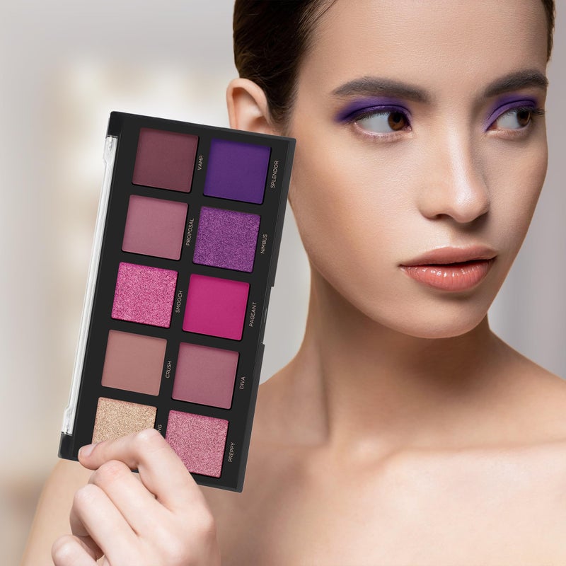 Profusion Cosmetics 10 Shade Eyeshadow Palette - High Pigmented Multi-Finish Colors, Vegan & Cruelty-Free, Create Stunning Looks On-the-Go - Travel-Friendly & Versatile Makeup, Fuchsia - Image 3