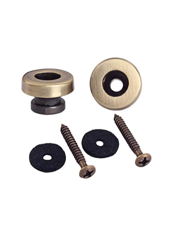 2Pcs Metal Guitar Security Strap Lock Safety Strap ons with Screws and Gasket for Electric Acoustic Folk Guitar Replacement (Bronze and Black) - Image 5