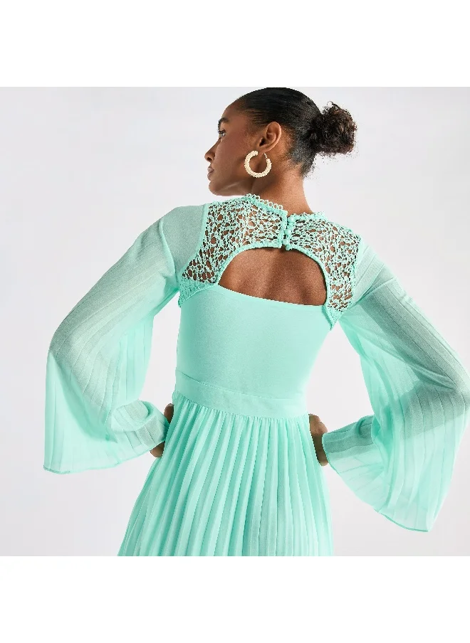 FAV Lace Detail Dress with Flared Sleeves