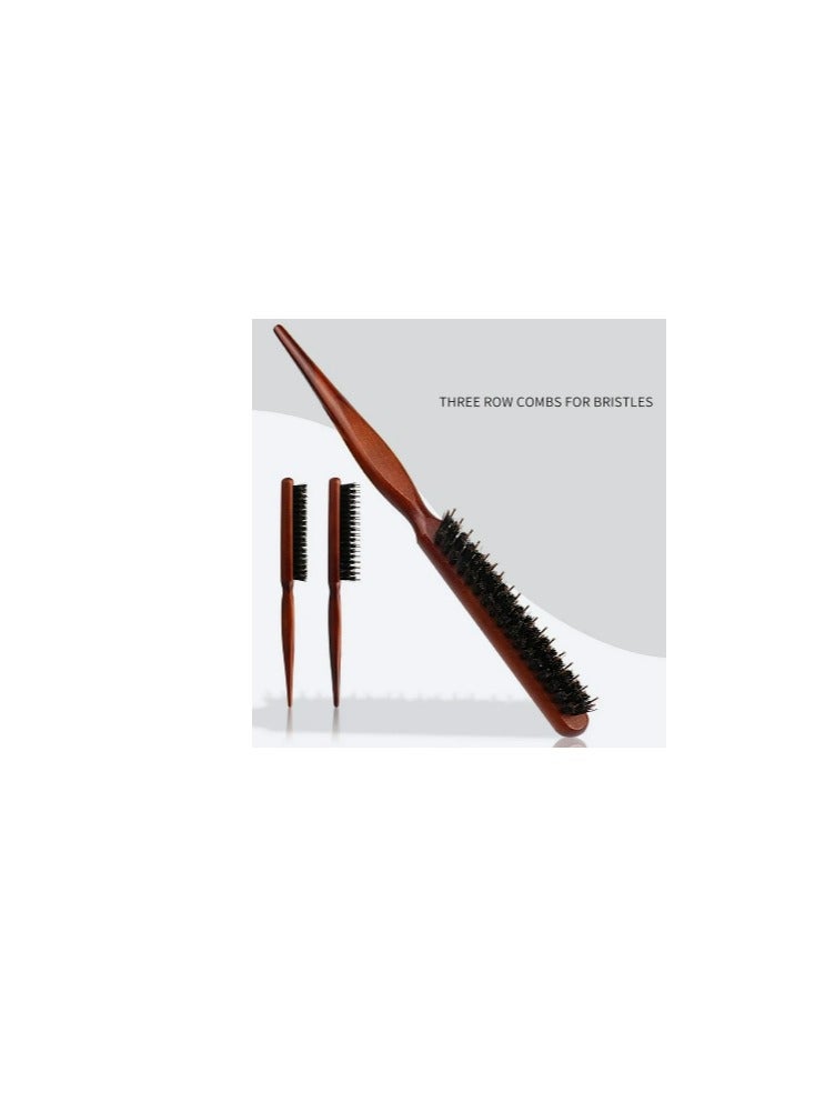 Wooden Handle Hair Brush For Styling, Anti-Shedding, Nylon Hair Comb With Bristles Helps Hold Hair Without Added Cream Or Gel - Image 3