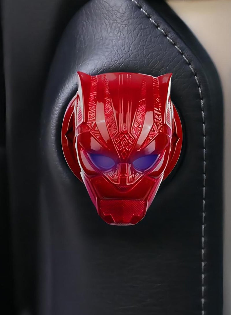 Car Engine Start Cover of Black Panther Push, Start Stop Button Cover Replacement Push Button Car Engine Start Stop Trim Protector Key Ring Circle Cover 3D Car Interior Accessory Red - Image 3