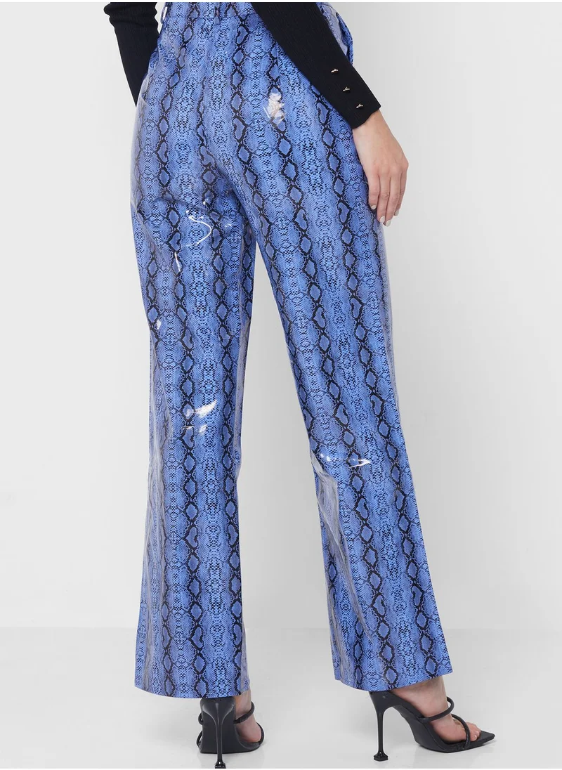 kaiia Wide Leg Printed Pants