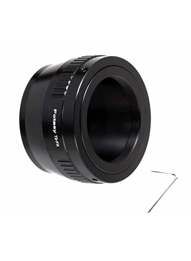 Fotasy محول عدسة T2/T Mount قابل للتعديل إلى Fuji X، محول T Mount إلى Fujifilm X Mount، متوافق مع كاميرات Fujifilm X-Mount X-Pro2 X-E2 X-E3 X-A5 X-M1 X-T1 X-T2 XT3 X-T10 X-T20 X-T30 X-H1 - Image 2