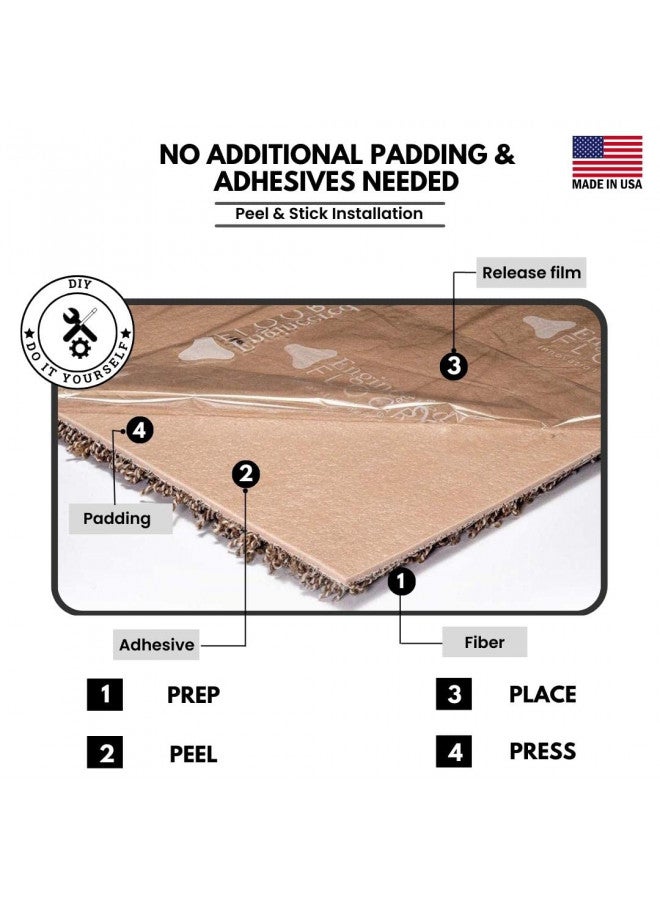 SMART SQUARES THE SIMPLE FLOORING SOLUTION بلاط السجاد الذكي سهل الشارع بريميوم مصنوع في الولايات المتحدة الأمريكية 8x8 بوصة، مبطن ناعم، مظهر سلس، قابل للتقشير واللصق لتركيب سهل بنفسك (عينة، 815 حديد صقيع) - Image 2