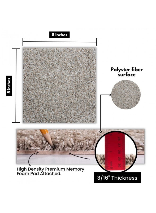 SMART SQUARES THE SIMPLE FLOORING SOLUTION بلاط السجاد الذكي سهل الشارع بريميوم مصنوع في الولايات المتحدة الأمريكية 8x8 بوصة، مبطن ناعم، مظهر سلس، قابل للتقشير واللصق لتركيب سهل بنفسك (عينة، 815 حديد صقيع) - Image 1