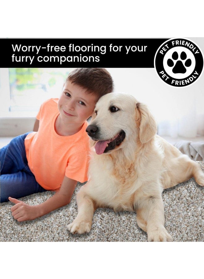 SMART SQUARES THE SIMPLE FLOORING SOLUTION بلاط السجاد الذكي سهل الشارع بريميوم مصنوع في الولايات المتحدة الأمريكية 8x8 بوصة، مبطن ناعم، مظهر سلس، قابل للتقشير واللصق لتركيب سهل بنفسك (عينة، 815 حديد صقيع) - Image 4
