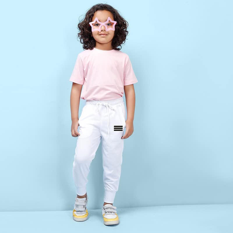 Nusyl Boys Printed Track Pants for Kids | Soft Cotton Blend | Comfortable Fit | Everyday Casual Wear | 2-17 Years | White - Image 2