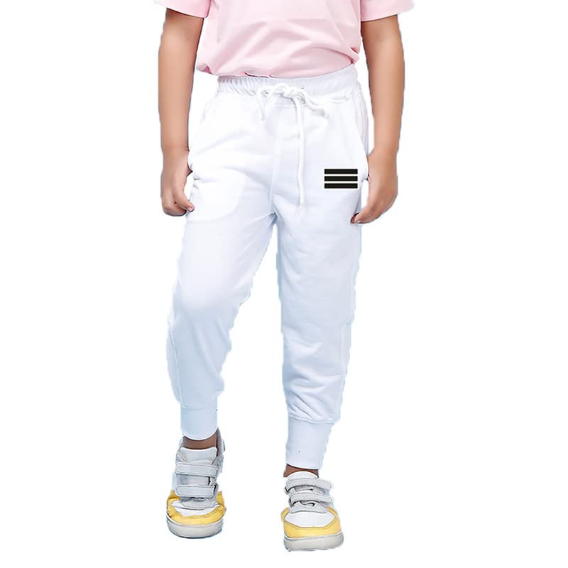 Nusyl Boys Printed Track Pants for Kids | Soft Cotton Blend | Comfortable Fit | Everyday Casual Wear | 2-17 Years | White - Image 1