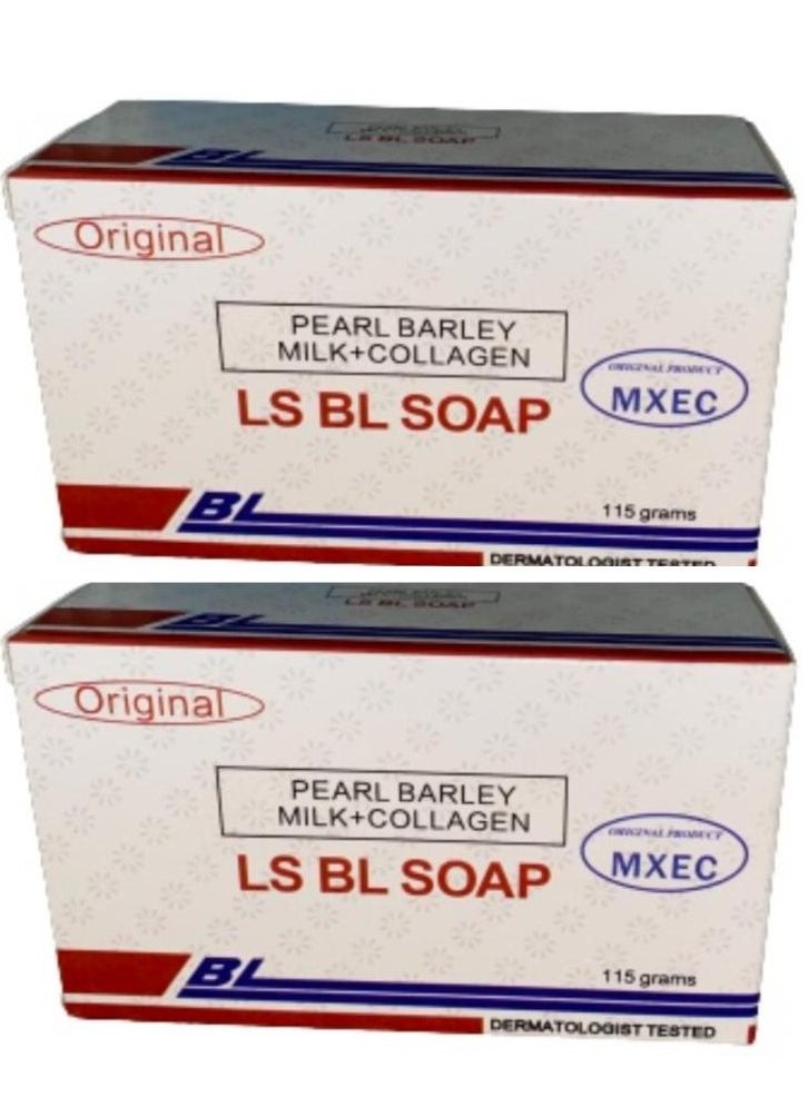 LS BL Soap Pearl Barley Milk Collagen For Cleansing and Moisturizing 115g 2 Pcs 