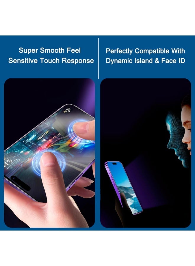 iPhone 16 Pro Max واقي شاشة خصوصية مطفي ضد التجسس عبوة من قطعتين تغطية كاملة جودة ممتازة صلابة 9H مضاد للانعكاس مقاوم للخدش واقي شاشة فائق النحافة متوافق مع الكفرات تركيب سهل خالي من الفقاعات غشاء خصوصية أسود قطعتين - Image 4