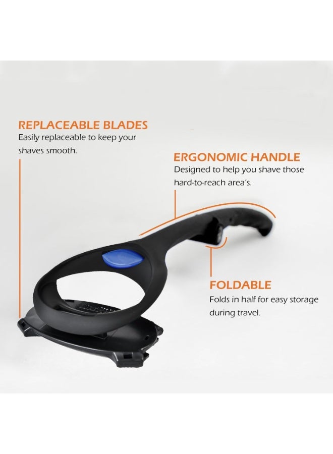 Xspring Back Shaver for Men, Manual Back Hair Shaver for Men, Ergonomic Handle, Shave Wet Or Dry (Extra Blades Included), Flexible Head for Safe Shaving, Shave Wet or Dry Body Groomer Trimmer - Image 3