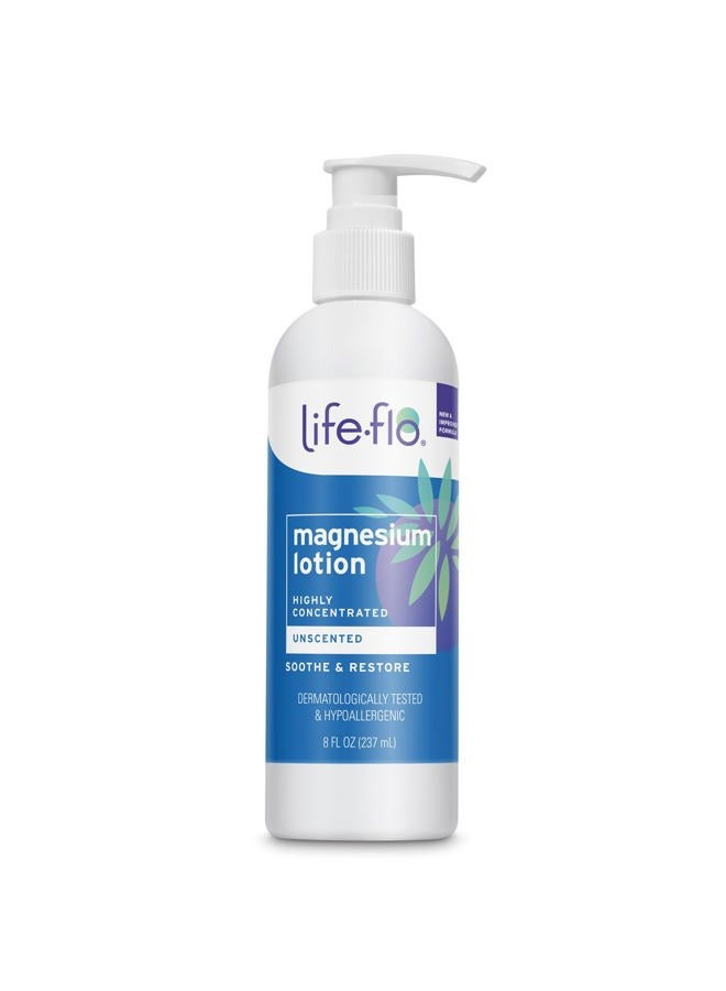 Life-flo Magnesium Lotion, Unscented Massage & Body Lotion, Relief & Relaxation for Overworked Muscles & Joints, With Magnesium Chloride from the Zechstein Seabed, Plus Shea Butter & Coconut Oil, 8oz - Image 1
