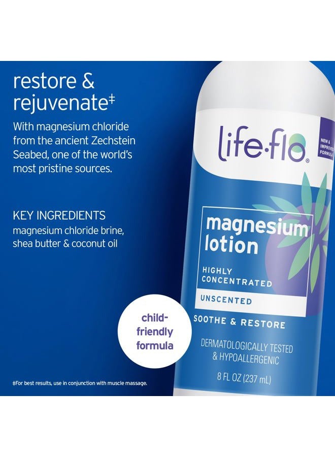 Life-flo Magnesium Lotion, Unscented Massage & Body Lotion, Relief & Relaxation for Overworked Muscles & Joints, With Magnesium Chloride from the Zechstein Seabed, Plus Shea Butter & Coconut Oil, 8oz - Image 2
