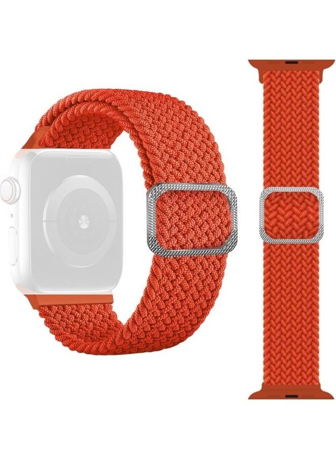 نيبمينينت سوار ساعة مضفر مطاطي بإبزيم لساعة أبل سيريس 7/6/SE/5/4/3/2/1 مقاس 41/40/38 مم برتقالي - Image 1