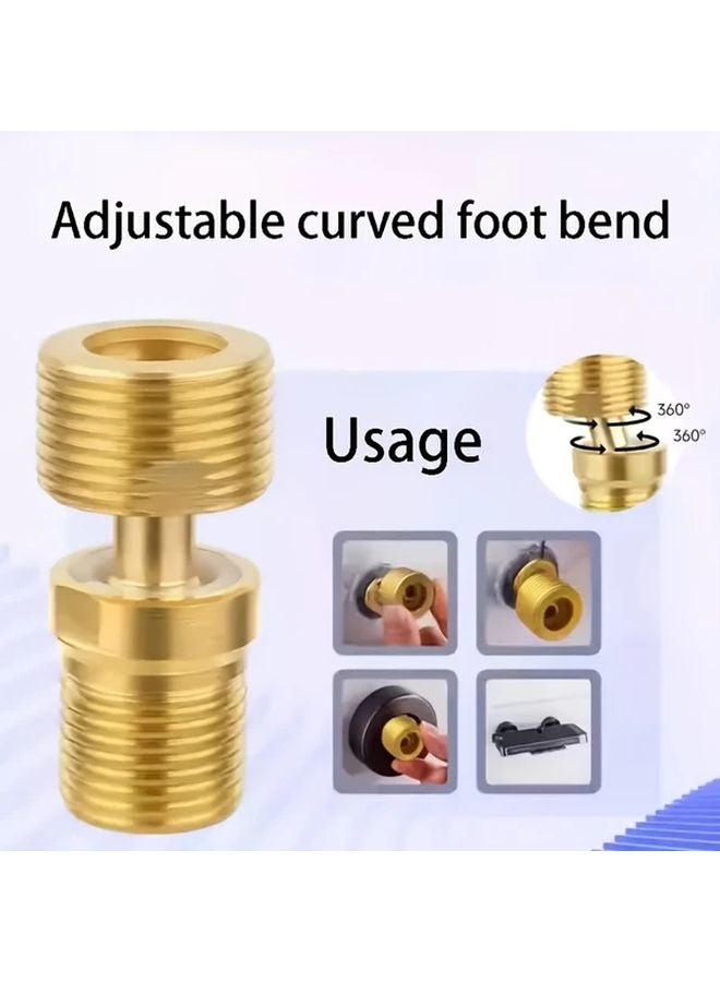 2Pcs Full Copper 360 Degree Curved Elbow Adjustable Radius Shower Triple Outlet Angle - Image 5