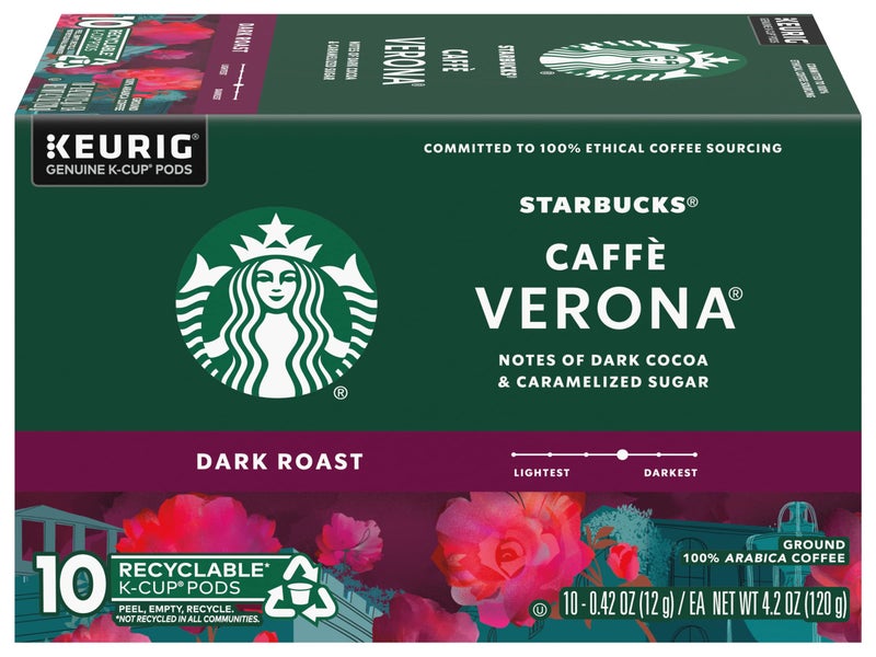 Starbucks Caffe Verona Coffee K-Cup Pods, Dark Roast Arabica Coffee, 20 Count (Pack of 2 Boxes) - Image 2