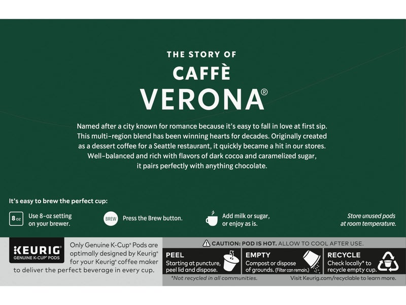 Starbucks Caffe Verona Coffee K-Cup Pods, Dark Roast Arabica Coffee, 20 Count (Pack of 2 Boxes) - Image 5