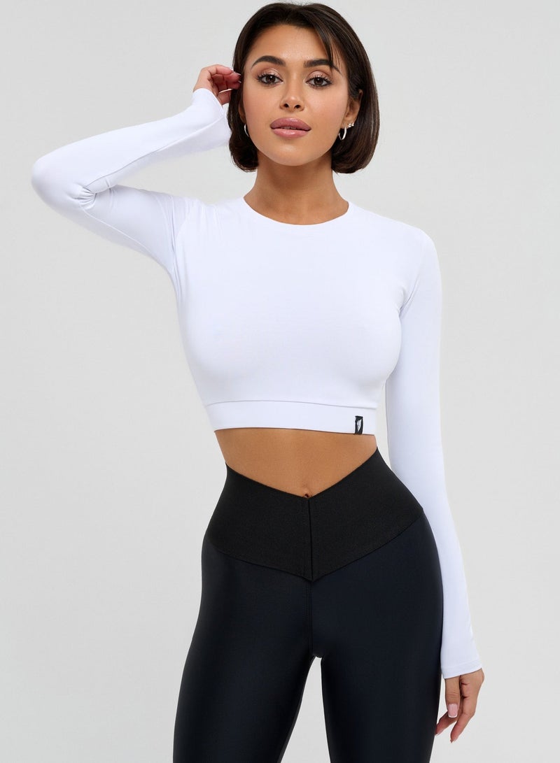 Bona Fide Workout Crop Top for Women – Long & Short Sleeve Compression Shirt for Gym, Running & Yoga - Image 5