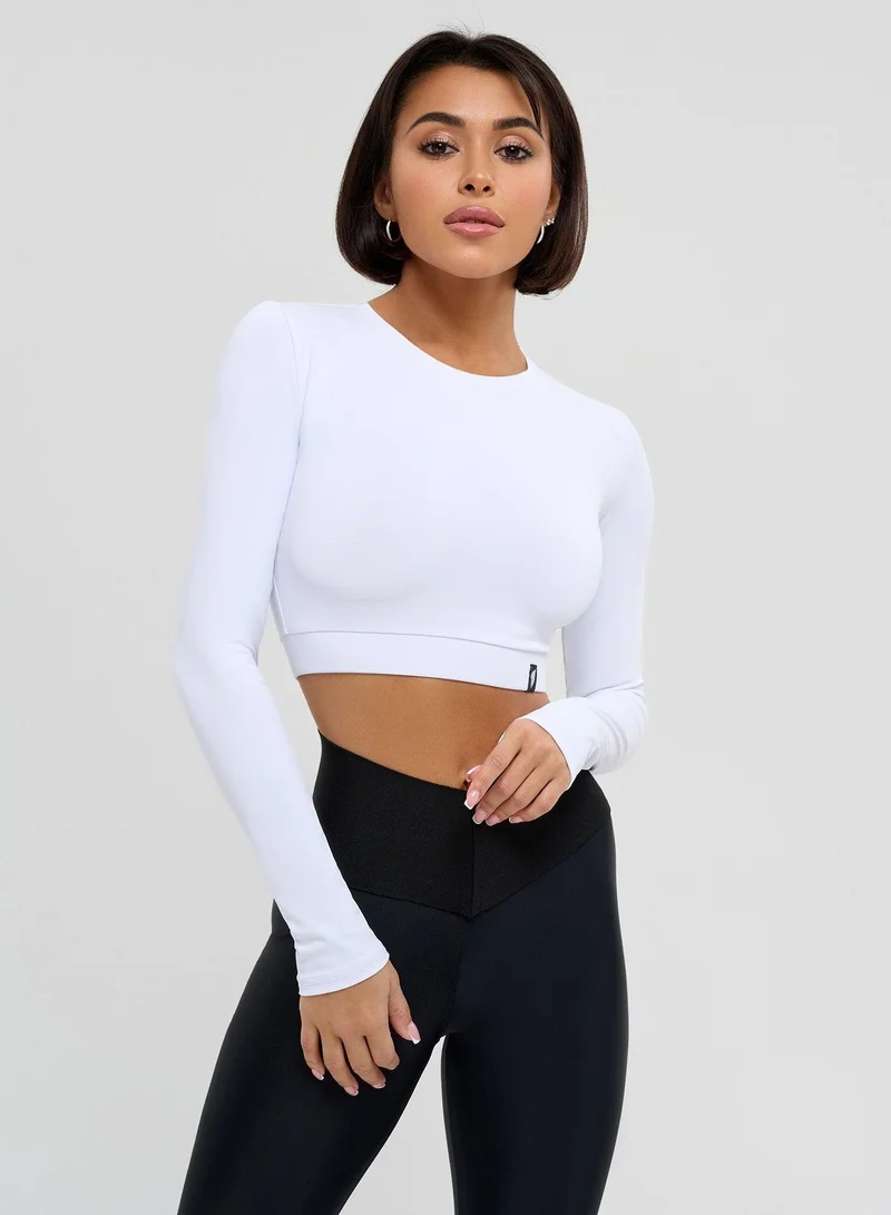 بونا فيدي Rashguard Midi توب قصير رياضي نسائي مطاطي – أبيض