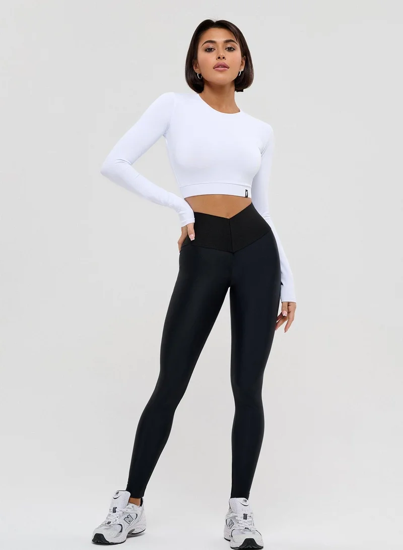 Bona Fide Rashguard Midi White Rashguard Midi Crop Gym Top for Women for Women | Best Price UAE