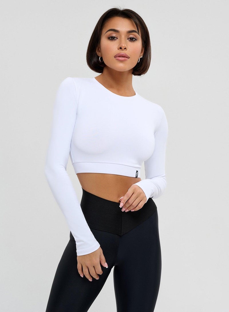 Bona Fide Rashguard Midi Crop Gym Top - Image 1