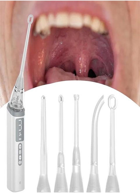Electronic tonsil stone removal kit with vacuum cleaner, 3 suction settings, USB charging, easily removes bad breath, suitable for travel and home use