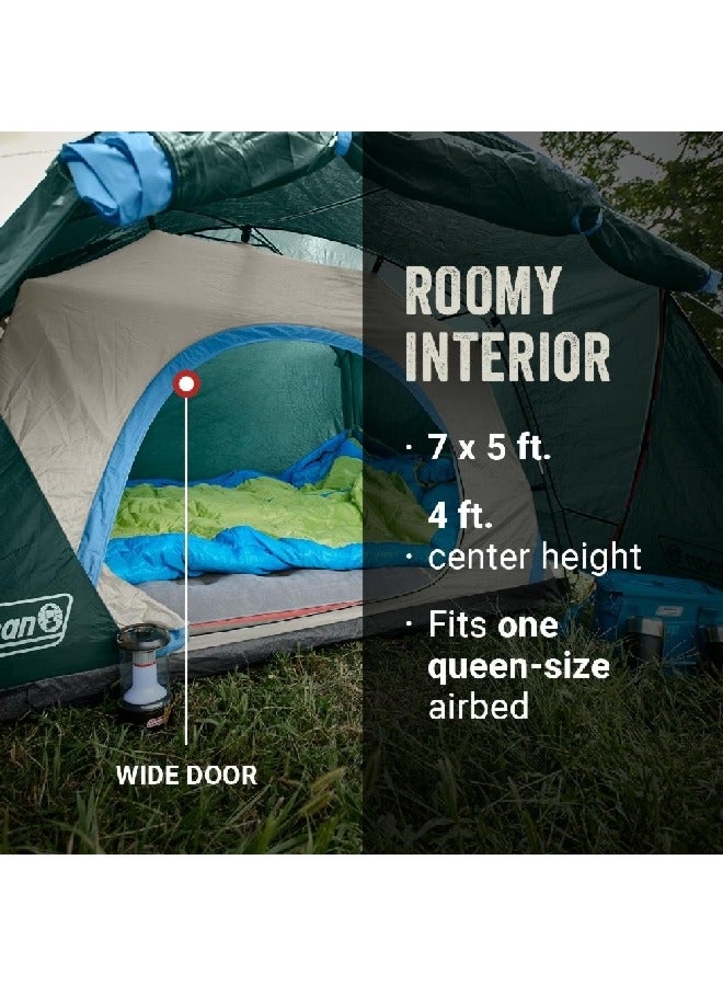 كولمان 2000037514 4 x 5 x 7 قدم كولمان سكاي دوم خيمة لشخصين مع مدخل حاجز كامل للأمطار ايفرجرين - Image 2