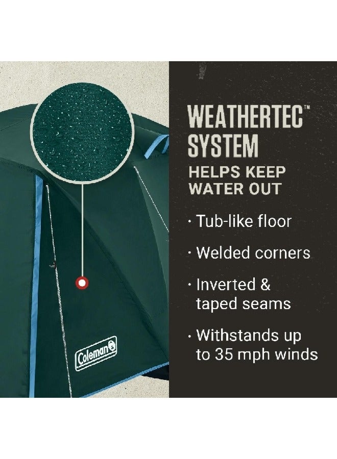 كولمان 2000037514 4 x 5 x 7 قدم كولمان سكاي دوم خيمة لشخصين مع مدخل حاجز كامل للأمطار ايفرجرين - Image 3