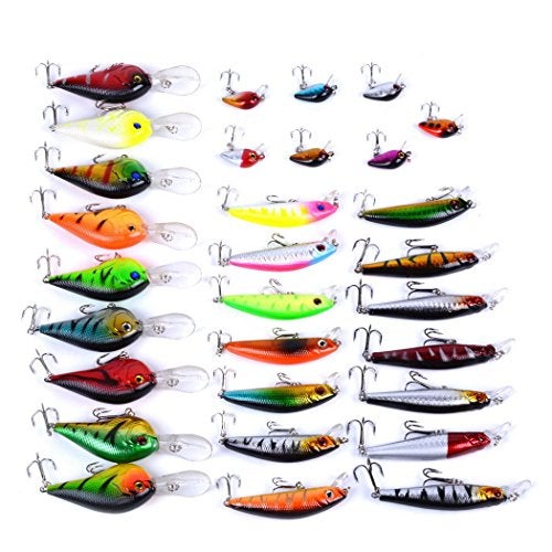 Aorace 30pcs Fishing Lures Kit Mixed Including Minnow Popper Crank Baits with Hooks for Saltwater Freshwater Trout Bass Salmon Fishing - Image 4