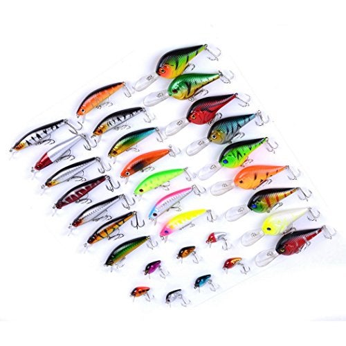 Aorace 30pcs Fishing Lures Kit Mixed Including Minnow Popper Crank Baits with Hooks for Saltwater Freshwater Trout Bass Salmon Fishing - Image 5
