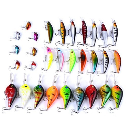 Aorace 30pcs Fishing Lures Kit Mixed Including Minnow Popper Crank Baits with Hooks for Saltwater Freshwater Trout Bass Salmon Fishing - Image 3