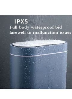 Generic Bathroom Trash Can 8L Waterproof Motion Sensor Small Bathroom Trash Can with Lid Slim Plastic Narrow Bedroom Garbage Can  - Image 2