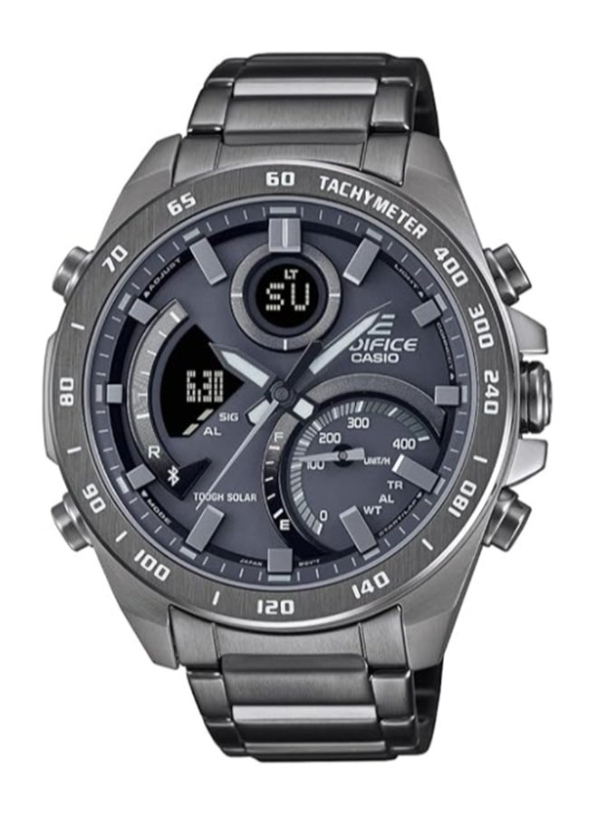 CASIO Casio Edifice Men Analog Digital Solar Powered Black Dial Stainless Steel Gray ion Plated Band ECB-900MDC-1ADR. - Image 1