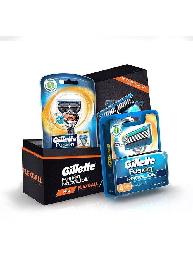 Flexball Pro Glide Gift Pack And Flexball Razor With 4 Flexball Cartridge