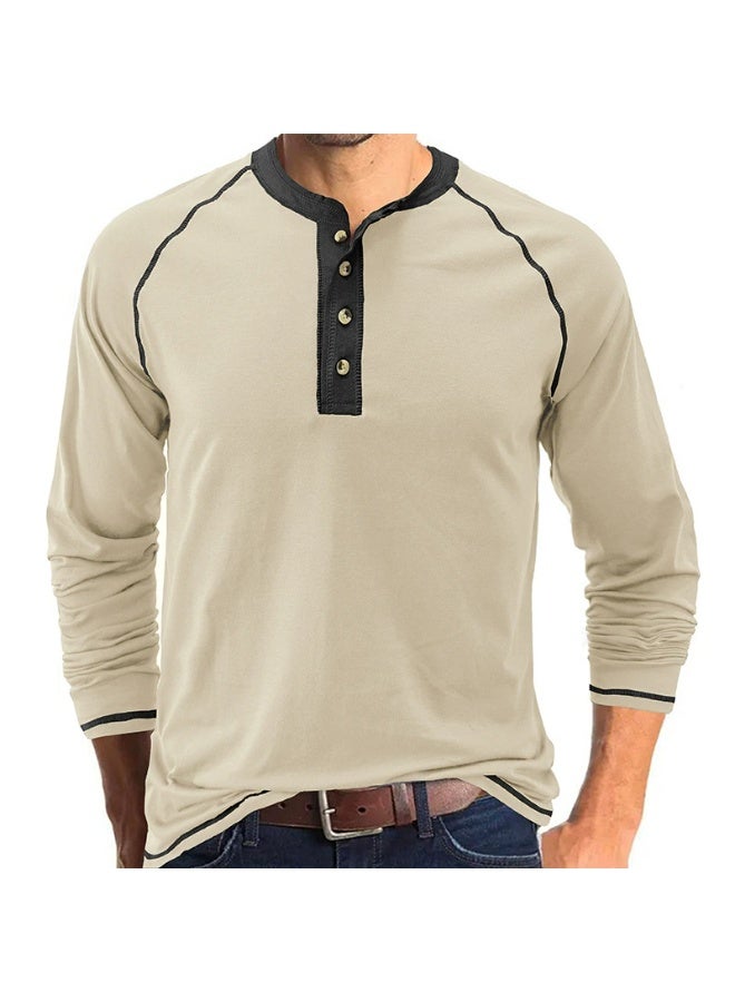 general Men's Henley Shirts Raglan Long Sleeve Casual Slim Fit Lightweight Fashion T-Shirts - Image 1