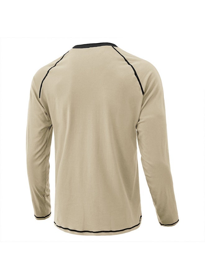 general Men's Henley Shirts Raglan Long Sleeve Casual Slim Fit Lightweight Fashion T-Shirts - Image 2