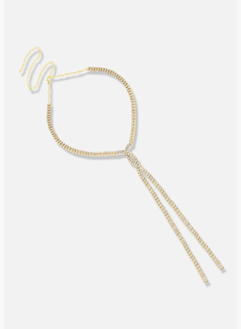 SOHI Silver Plated Designer Party Necklace For Women