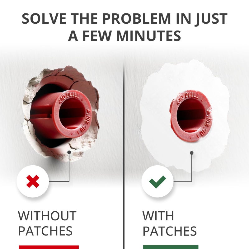 X-Protector Patches for Anchors - 20 PCS Set of 2 Sizes - Loose Wall Anchor Fix Pad - Dry Wall Anchor Repair Pads - Plaster Wall Anchors - Wall Anchors Repair Patches to Keep Them in Place! - Image 2