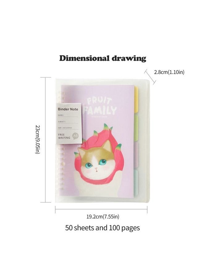 A5 Planners  PP Spiral Notebook School Diary Loose Leaf Notebooks