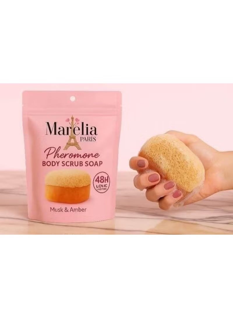 Marelia Paris Scented  Exfoliating Soap with Pheromone - Lightening and Moisturizing for the Body and Bikini Area with a Long-Lasting Musk and Amber Scent - Image 4