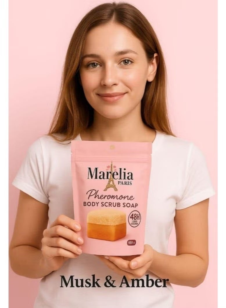 Marelia Paris Scented  Exfoliating Soap with Pheromone - Lightening and Moisturizing for the Body and Bikini Area with a Long-Lasting Musk and Amber Scent - Image 5