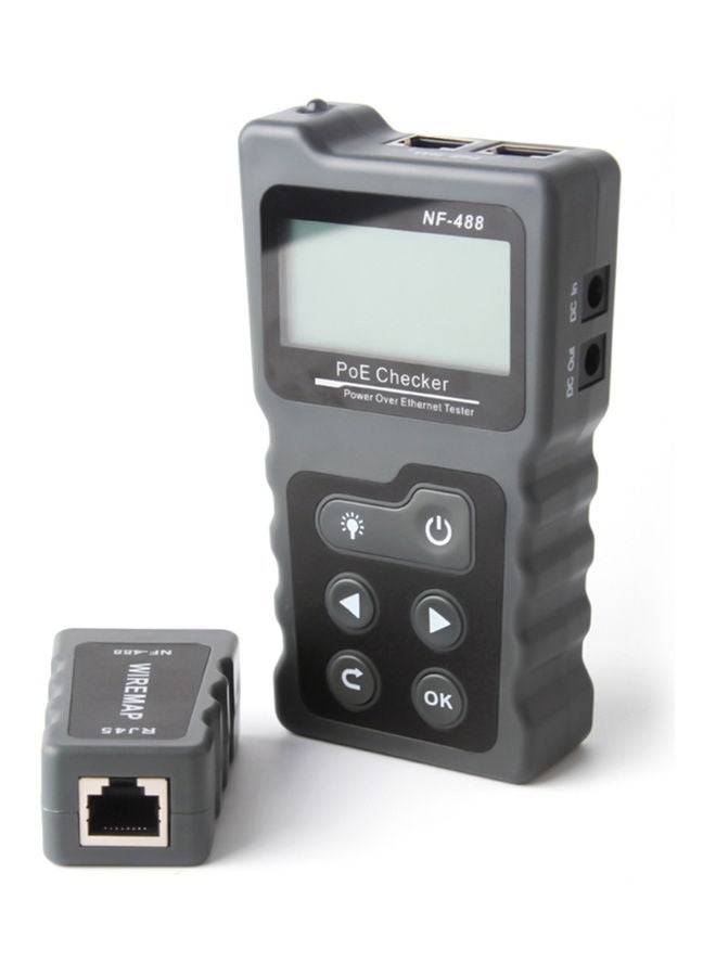 NF-488 Multi-functional LCD Network Cable Tester Grey 22.5 x 4 x 11cm - Image 1