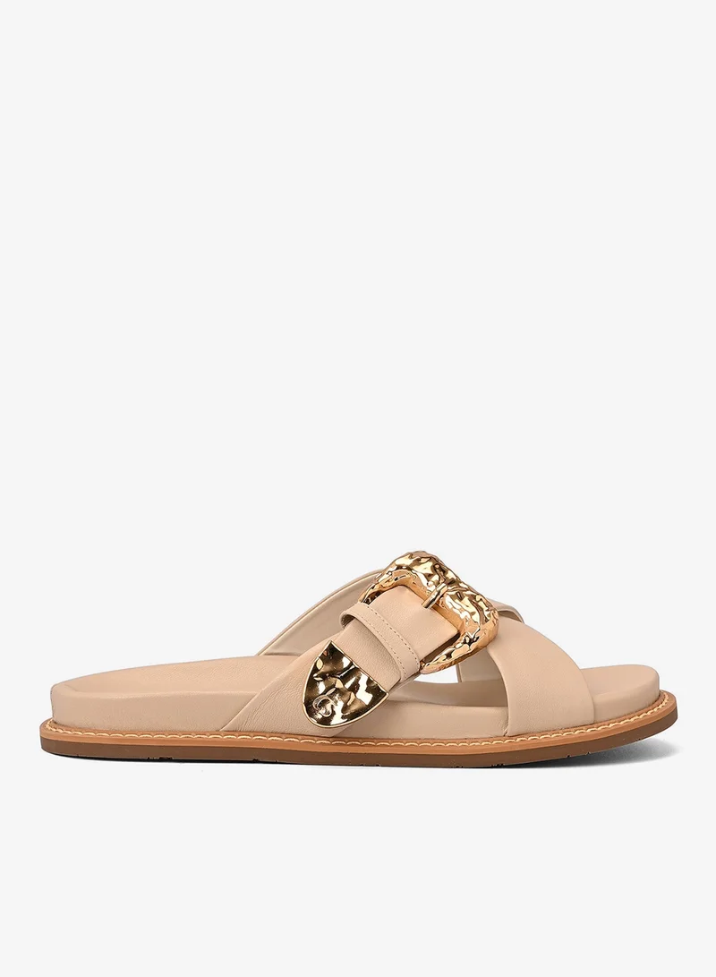 Carmen Steffens Papete Ivory Crossed Straps with Buckle