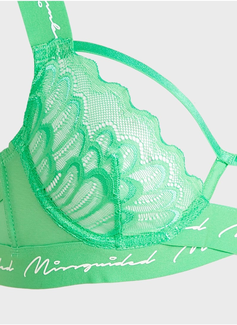 Missguided - Cut Out Lace Detail Bra - Image 1