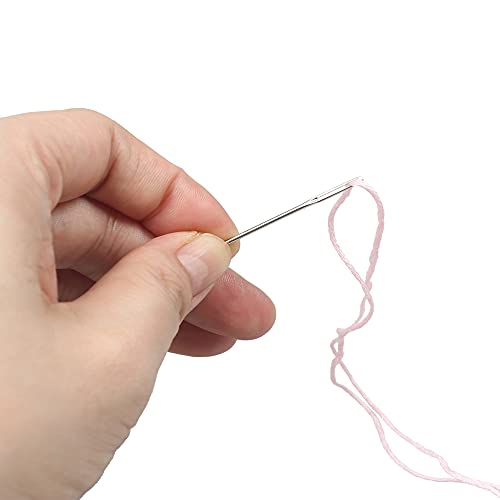 Hekisn Large Eye Sewing Needles, Sewing Needles, Stainless Steel Embroidery Thread Needle, Handmade Yarn Knitting Needles Leather Needle (15 Pieces) - Image 5