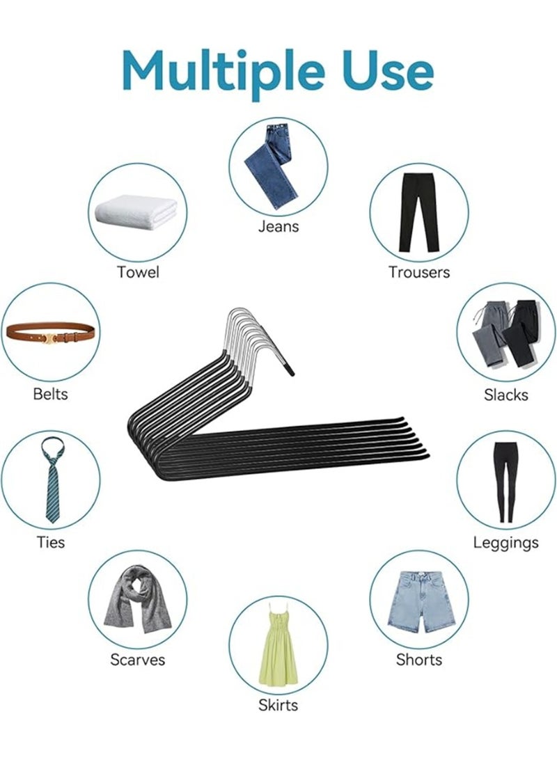 Open Hangers 20 Pack, Z-Type Pants Hangers Non Slip with Rubber Coating,  Multifunctional Strong Durable Metal Hangers for Pants Jeans Trousers Slacks Skirts, Space Saving, 35*14cm (Black 20Pack) - Image 5