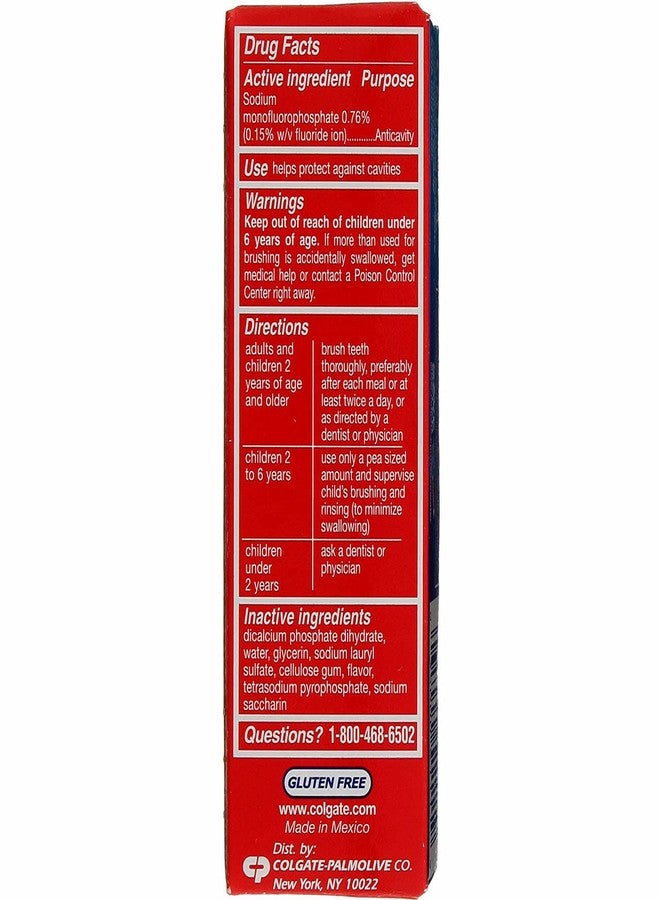 Colgate معجون أسنان كولجيت لحماية التجاويف بالفلورايد، نكهة عادية رائعة، حجم السفر معتمد من TSA، 1 أونصة (عبوة من 8)  - Image 3